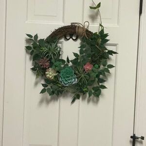 Artificial Succulent Wreath 2 / Never Used New